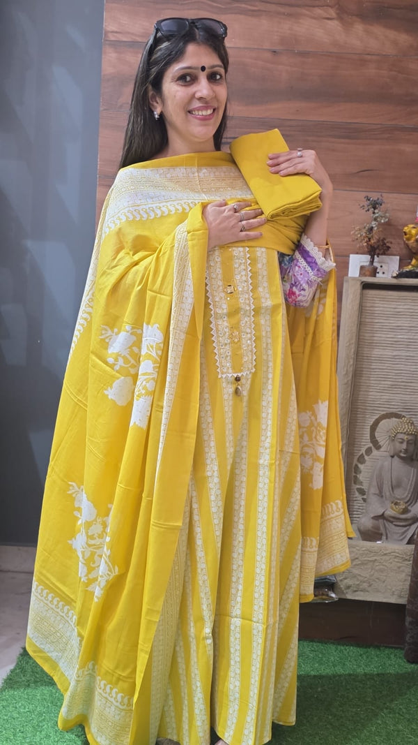 Premium Sunflower Yellow Organic Cotton Suit