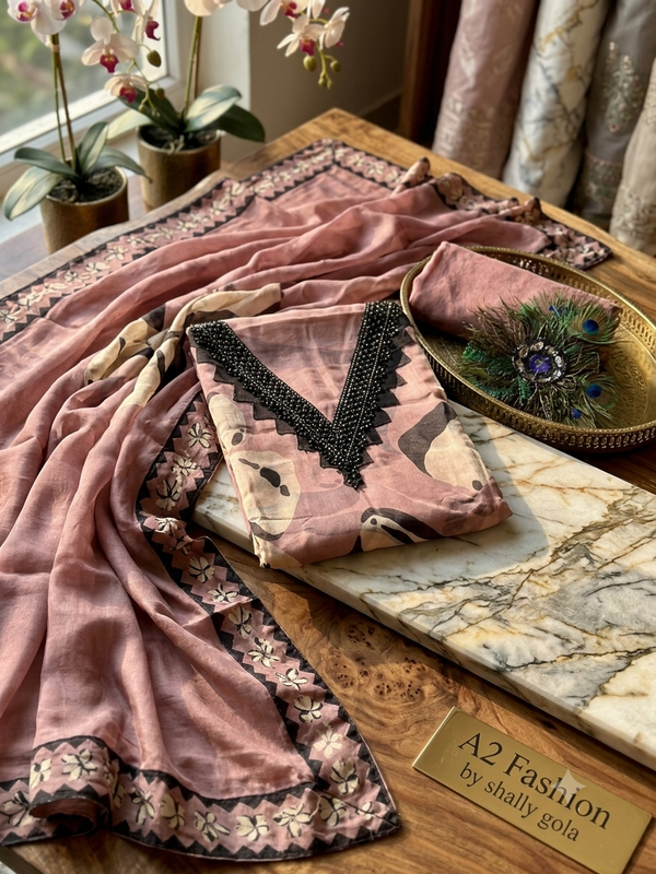 Designer Twril Oraganza beautiful Rose Gold colour