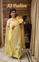 Pastel Lemon yellow  Cotton suit image 2